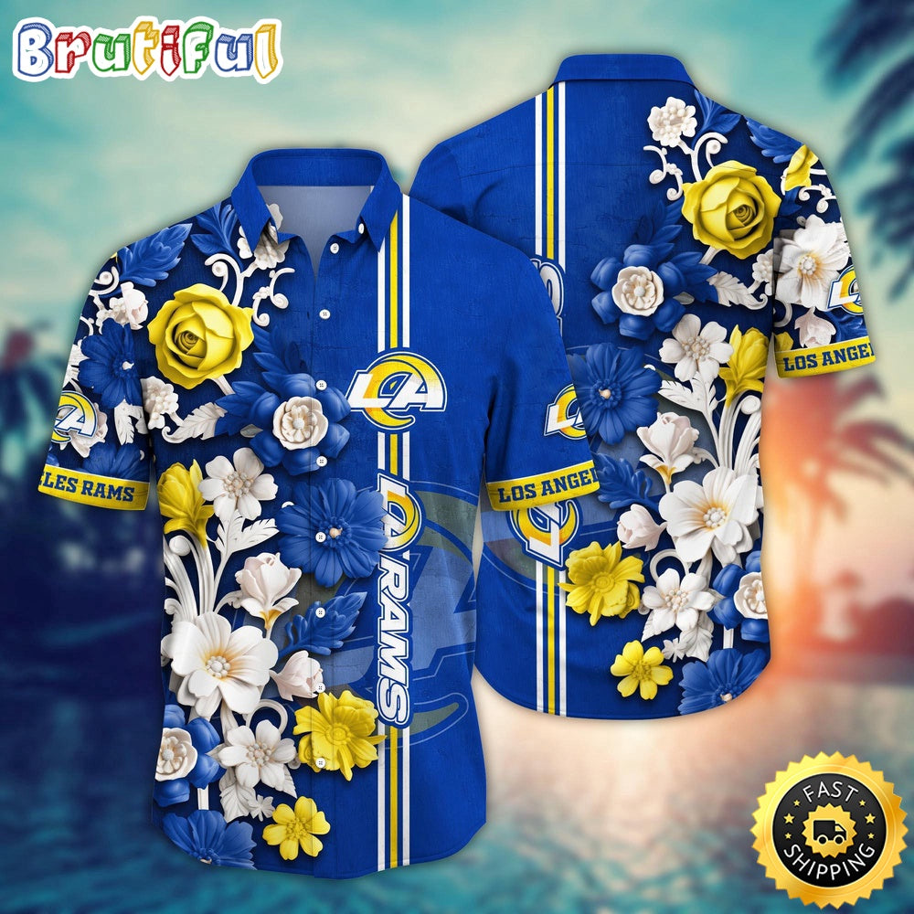 Los Angeles Rams Hawaii Shirt Flower Aloha Shirt For Football Fans
