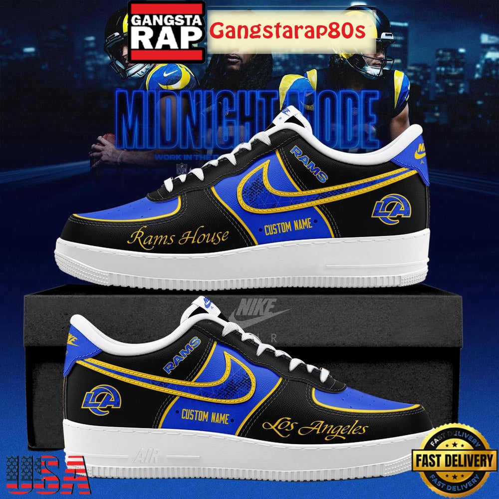 Los Angeles Rams Midnight Blue 2025 Rivalries Custom Air Force 1 Sneakers Shoes