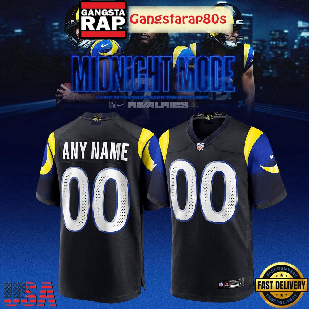 Los Angeles Rams Midnight Blue 2025 Rivalries Special Custom Football Jersey