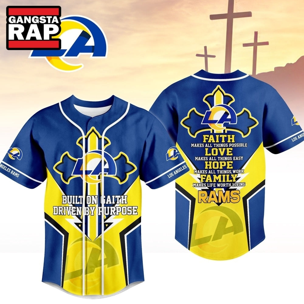 Los Angeles Rams NFL Blessed Beyond The Score Baseball Jersey