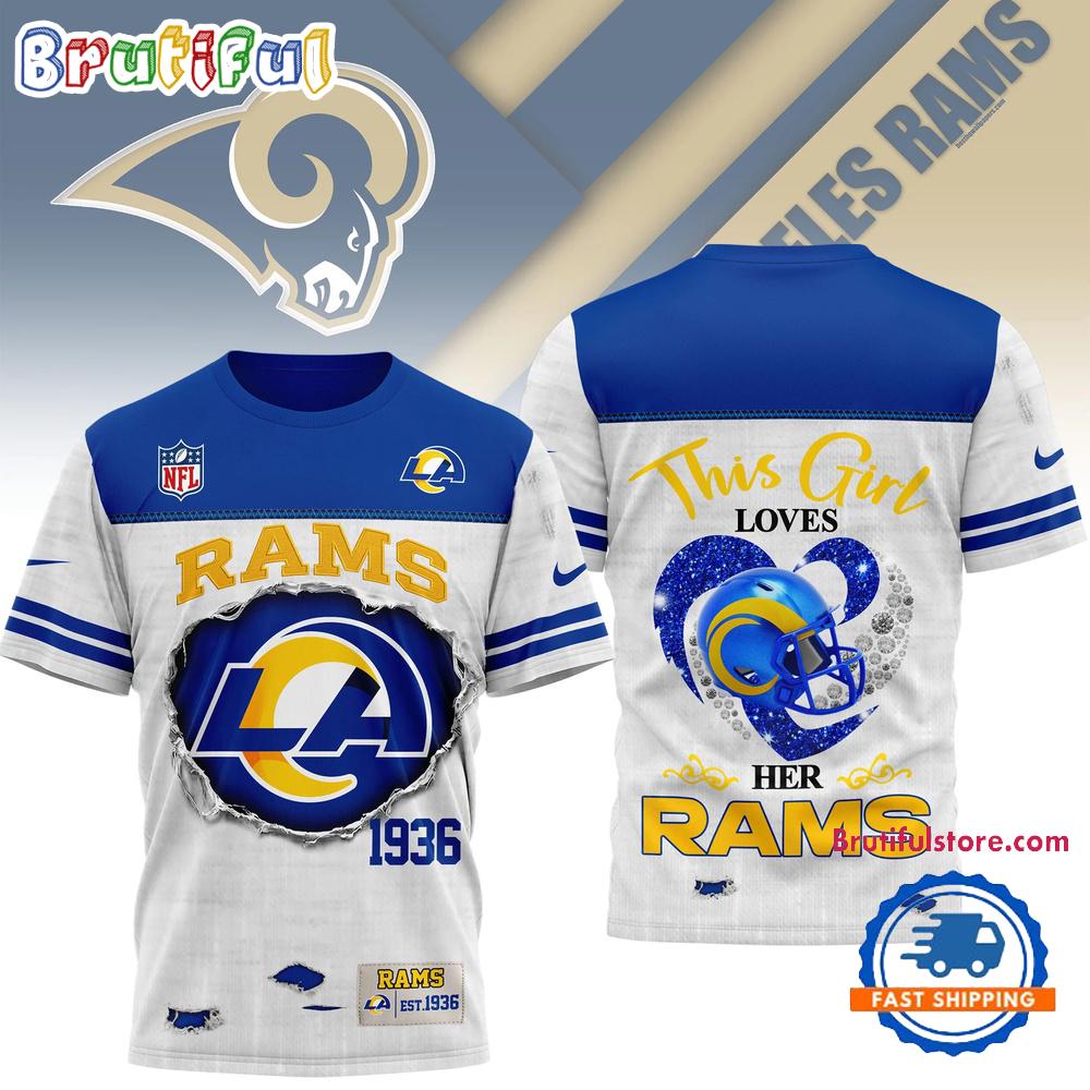 Los Angeles Rams NFL Girl Heart & Helmet 3D Shirt