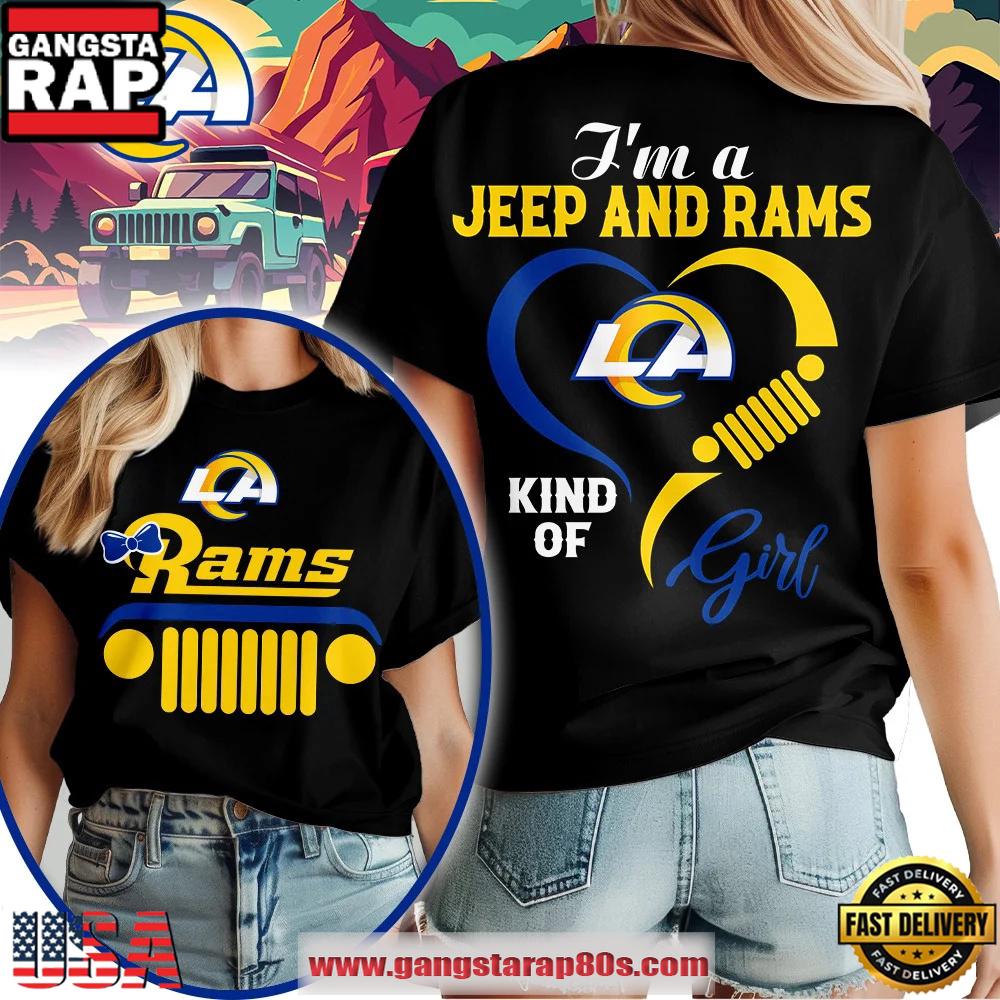 Los Angeles Rams NFL Jeep Girl Women’s Black Shirt