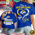 Los Angeles Rams NFL Jeep Girl Women’s Blue 3D T-Shirt