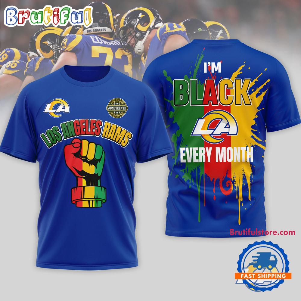 Los Angeles Rams NFL Juneteenth Freedom I’m Black Every Month 3D Shirt