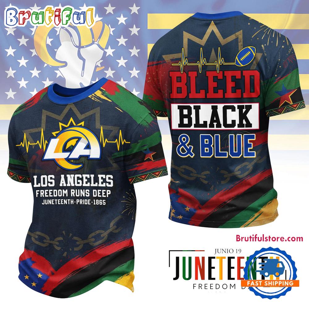 Los Angeles Rams NFL Juneteenth Freedom Runs Deep New Design 3D Shirt