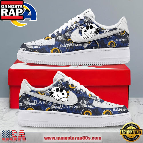 Los Angeles Rams NFL x Snoopy Funny Nike Air Force 1 Sneakers Shoes