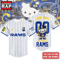 Los Angeles Rams NFL Kitty Game Day Custom Baseball Jersey Shirt