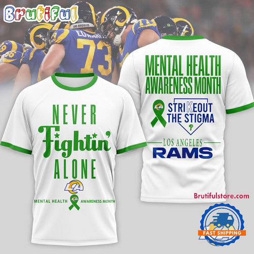 Los Angeles Rams NFL Mental Health Awareness Month 3D T Shirt