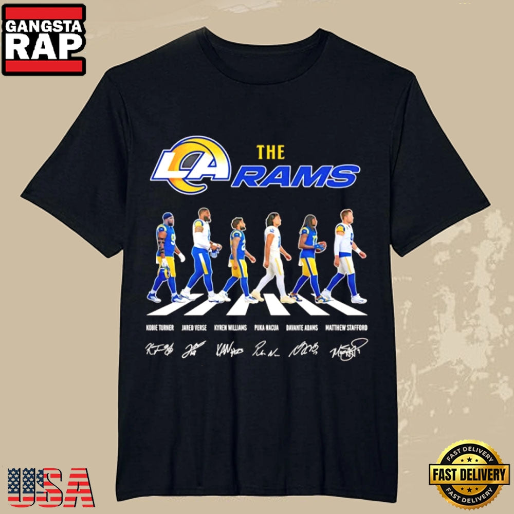 Los Angeles Rams Players Abbey Road Style Signatures T-Shirt