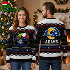 Los Angeles Rams Santa Hat Logo Adams Ugly Christmas Sweater