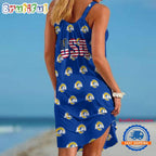 Los Angeles Rams USA Independence Day Women’s Summer Beach Sling Dress