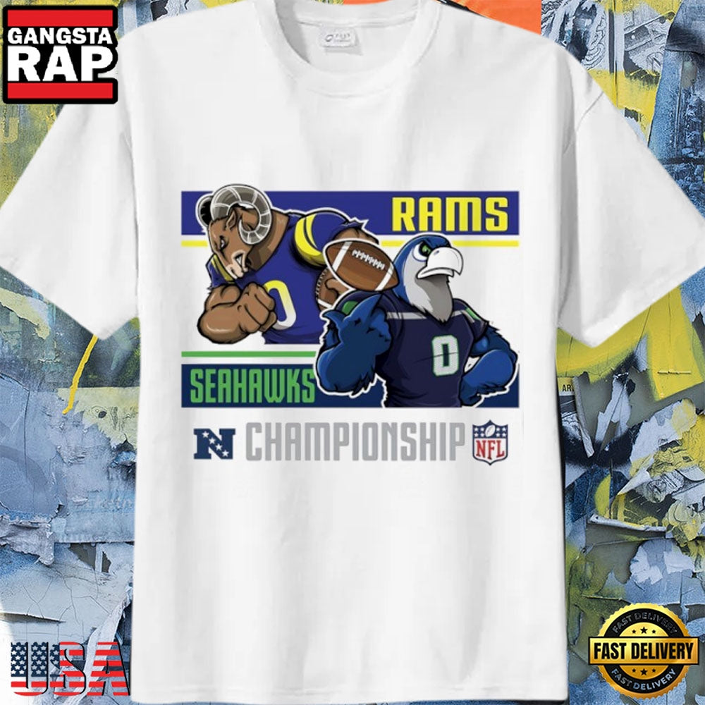 Los Angeles Rams vs Seattle Seahawks 2026 NFL Conference Championship Mascot T-Shirt