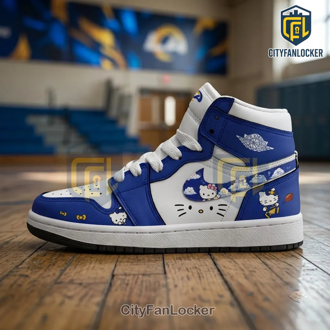 Los Angeles Rams x Hello Kitty Blue High-Top Sneakers