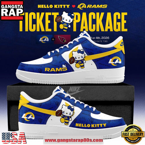 Los Angeles Rams x Hello Kitty Limited Edition Air Force 1 Running Sneakers Shoes