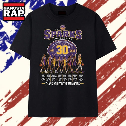 Los Angeles Sparks 30th Season 1997 2026 Signatures WNBA T Shirt