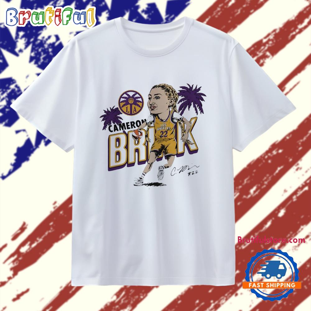 Los Angeles Sparks Cameron Brink Signature Caricature T Shirt