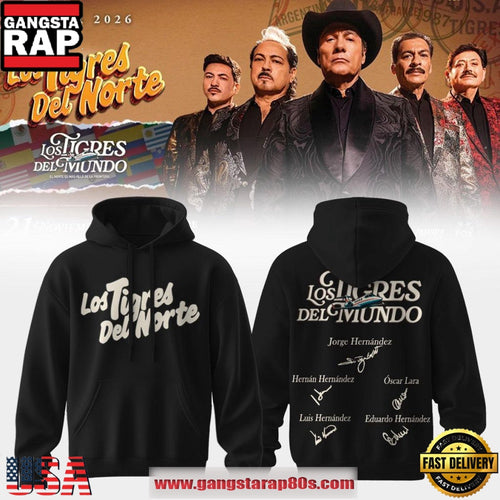 Los Tigres del Norte 2026 Los Tigres del Mundo Tour Signature Hoodie Shirt