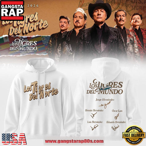 Los Tigres del Norte 2026 Los Tigres del Mundo Tour Signature Unisex Hoodie Shirt