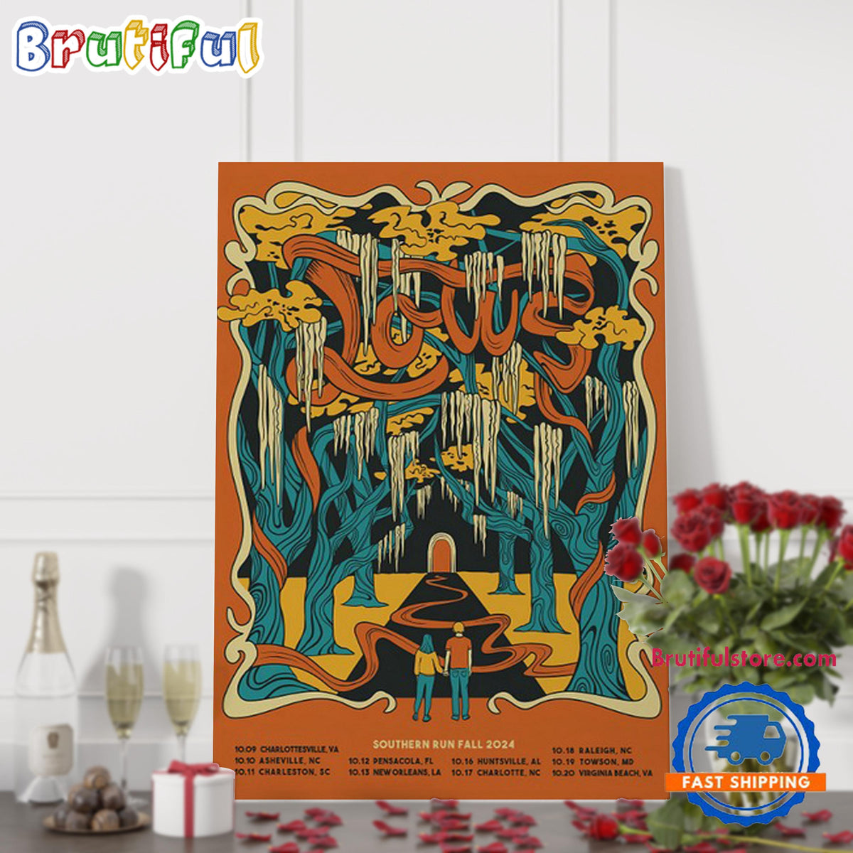 Lotus Band Southeast Oct 2024 Run Fall Tour Concert Wall Art Poster Canvas