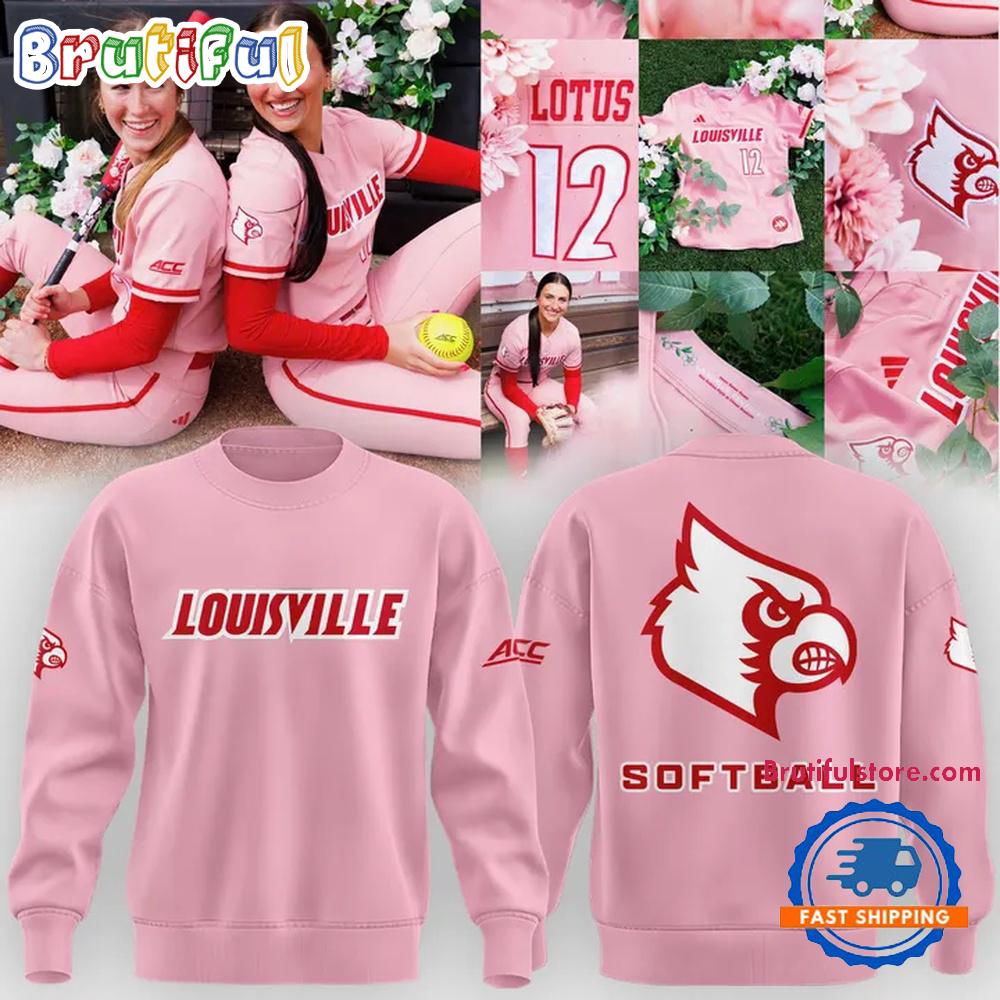 Louisville Cardinals 2026 Softball Pink Uniform Design Hoodie T-Shirt