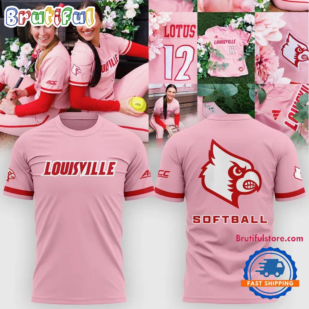 Louisville Cardinals 2026 Softball Pink Uniform Design Hoodie T-Shirt