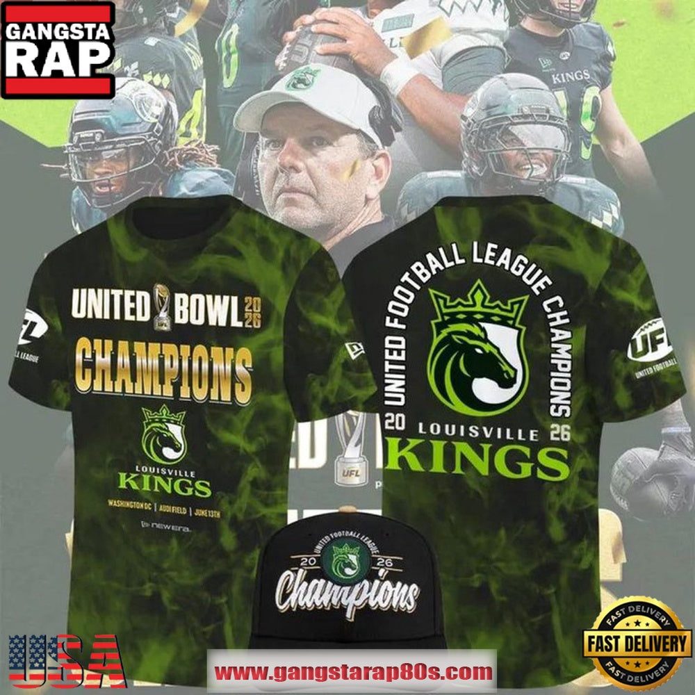 Louisville Kings New Era United Bowl 2026 Champions Tie-Dye T Shirt