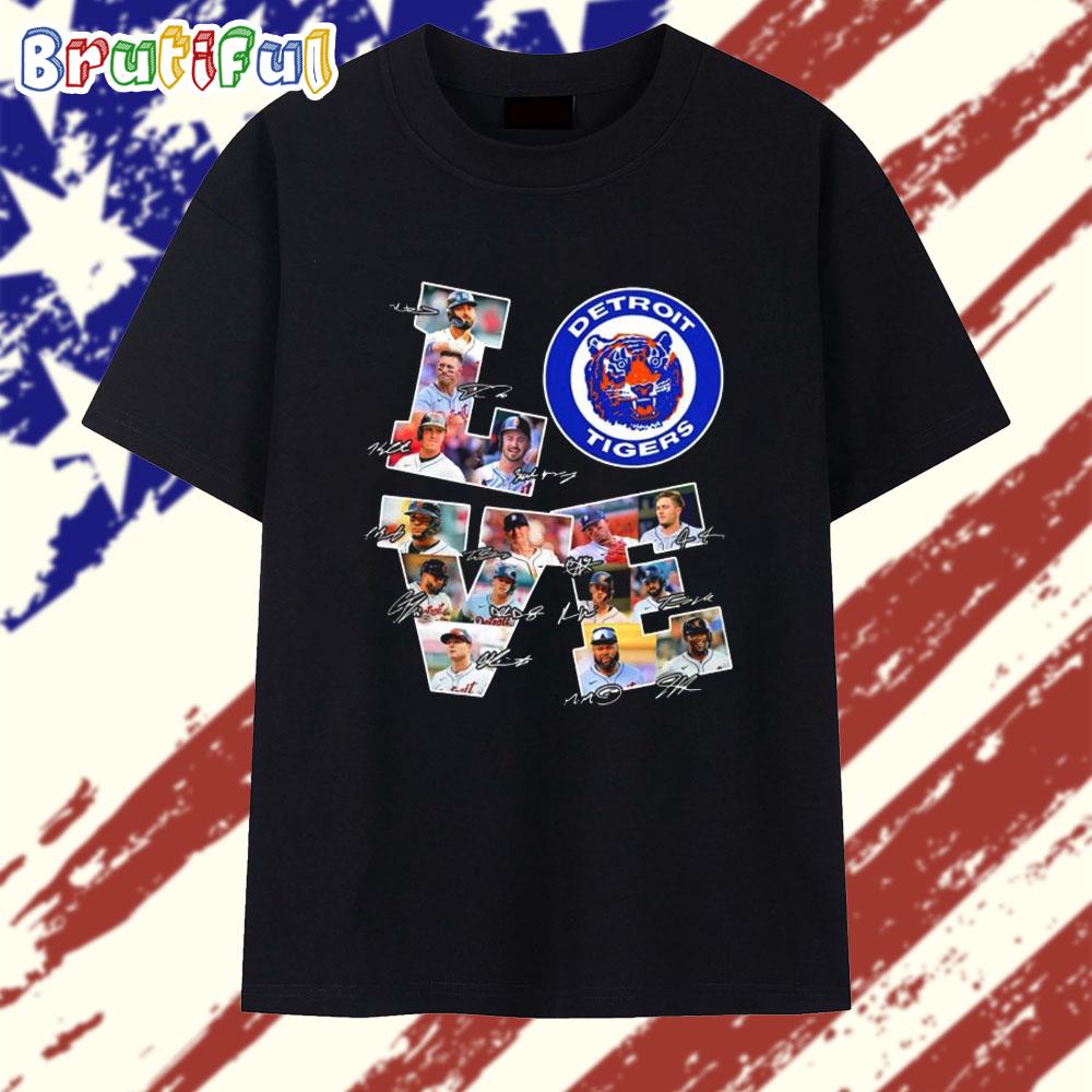 Love Detroit Tigers Baseball Players Signatures T Shirt