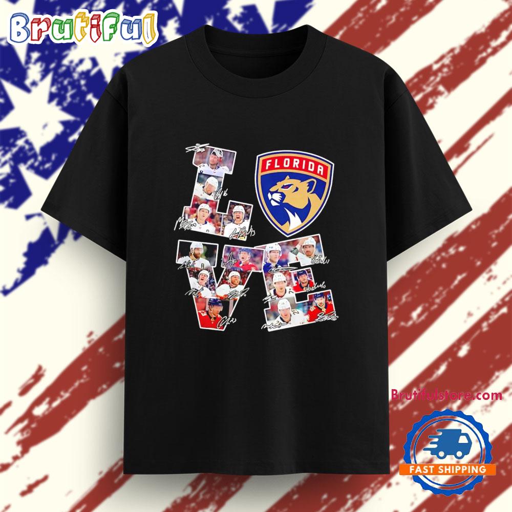 Love Florida Panthers Hockey Players Signatures T Shirt