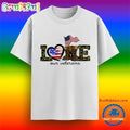 Love Our Veterans Heart Flag T Shirt
