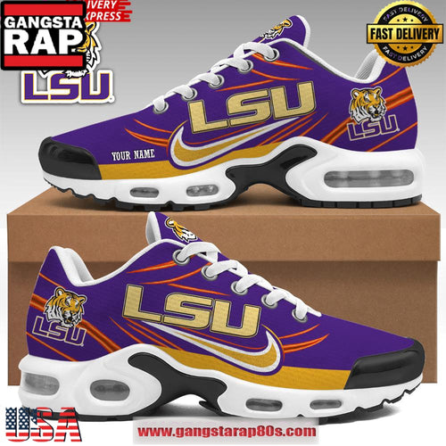 LSU Tiger Custom Name Air Max Plus Shoes Running Sneakers