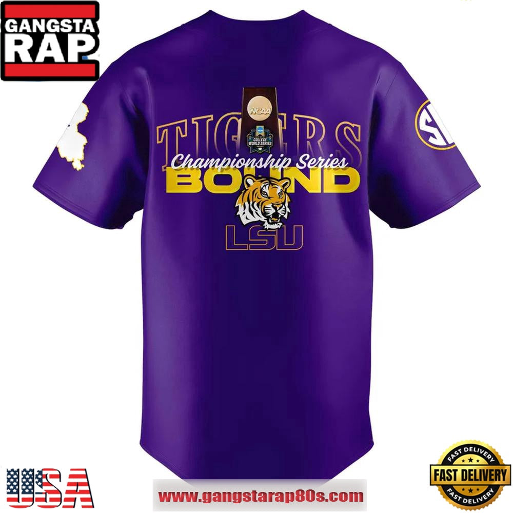 LSU Tigers 2025 Men’s CWS Omaha Limited Edition Baseball Jersey Shirt