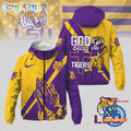 LSU Tigers 2025 NCAA God Bless My Team Windbreaker Jacket