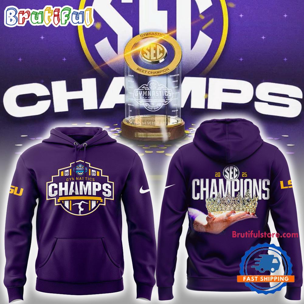 LSU Tigers 2025 SEC Women’s Gymnastics Champions 3D All Over Print Hoodie T-Shirt