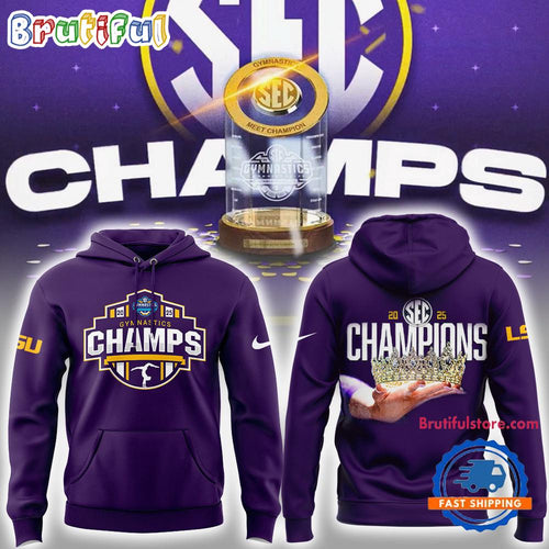 LSU Tigers 2025 SEC Women’s Gymnastics Champions 3D All Over Print Hoodie T-Shirt