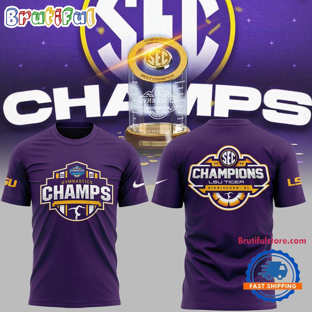LSU Tigers 2025 SEC Women’s Gymnastics Champions 3D Shirt