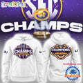 LSU Tigers 2025 SEC Women’s Gymnastics Champions White Hoodie T-Shirt