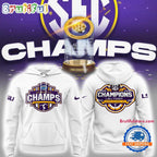 LSU Tigers 2025 SEC Women’s Gymnastics Champions White Hoodie T-Shirt