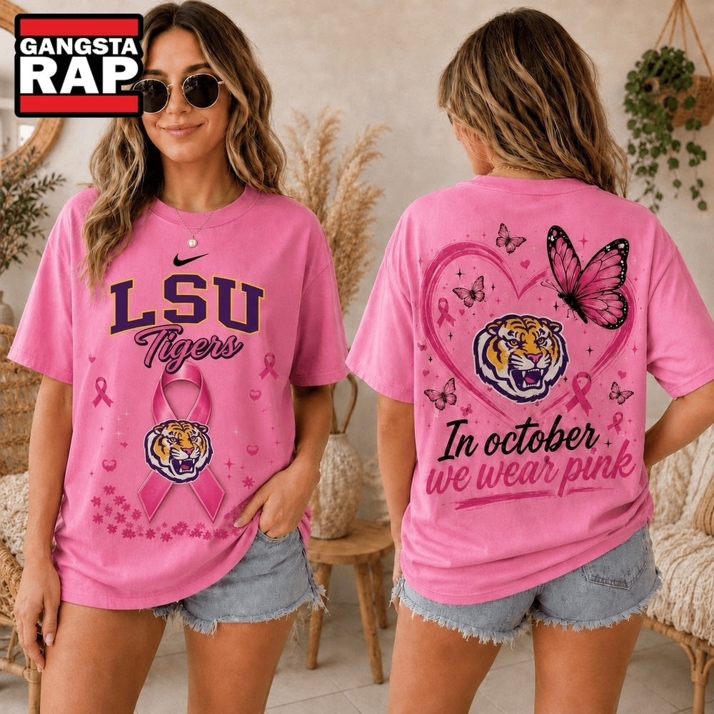 LSU Tigers 2026 NCAA Pink October Breast Cancer Awareness Fan Pride Unisex T Shirt