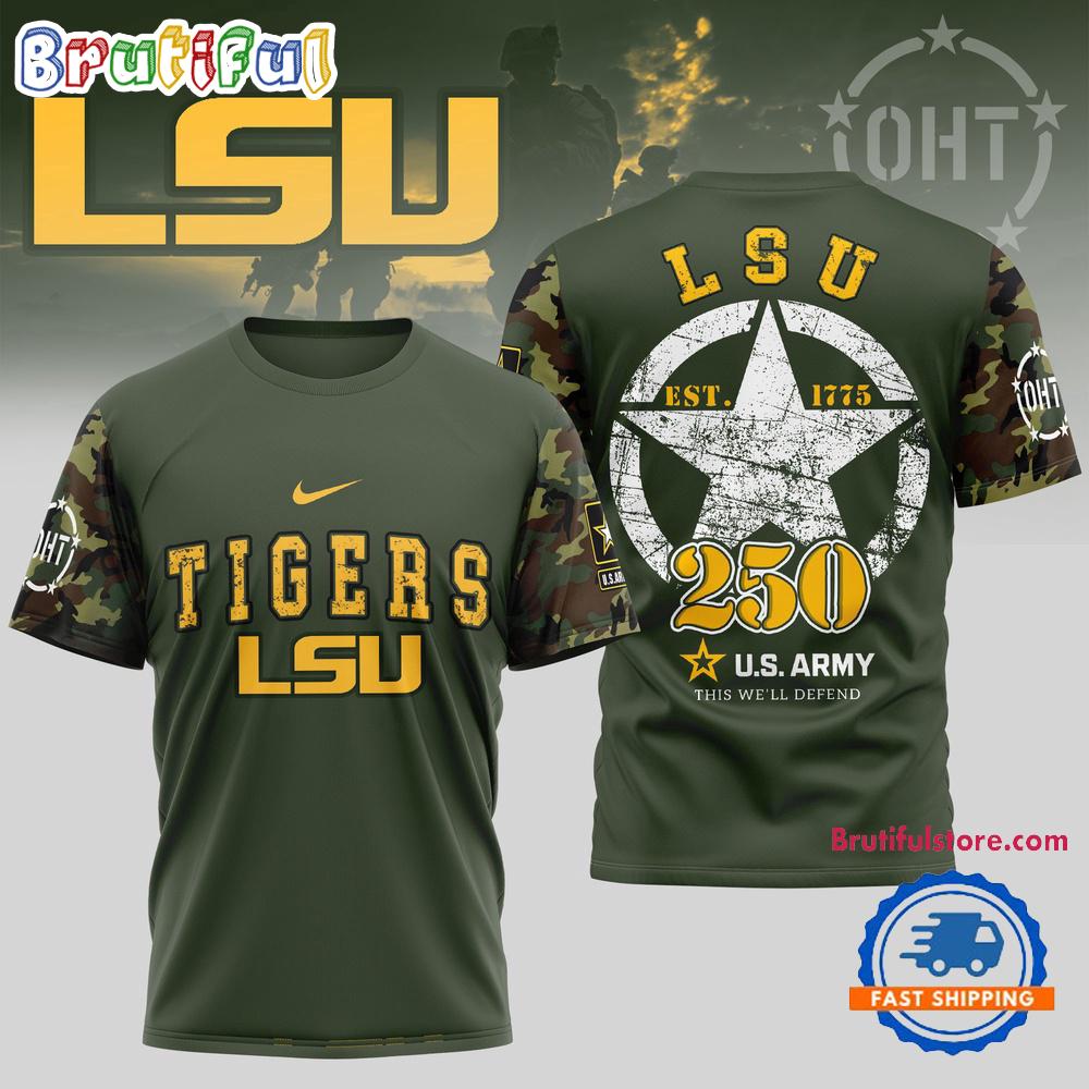 LSU Tigers 250 Years US Army Limited 3D Shirt