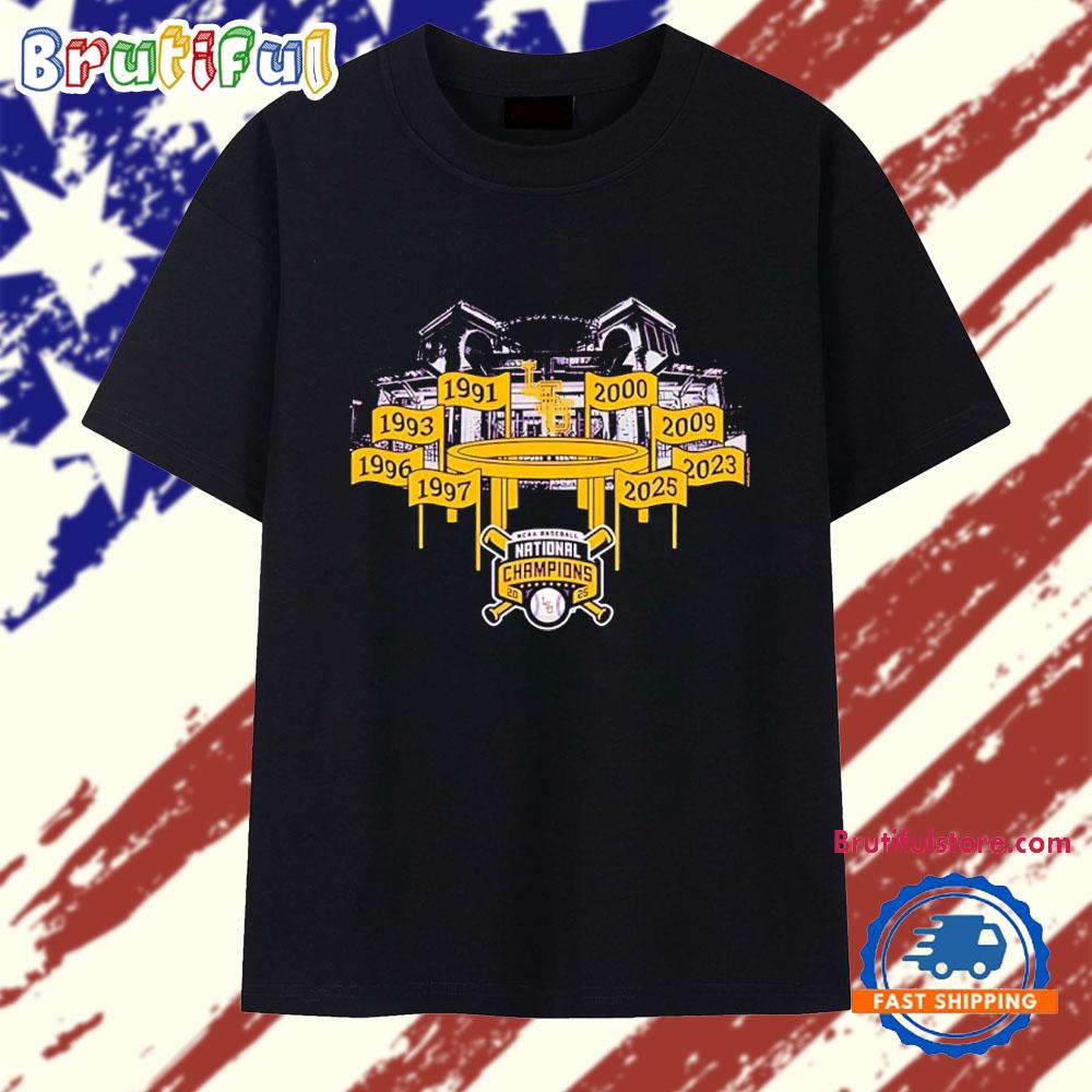 LSU Tigers 8X 2025 National Champions Banners T Shirt