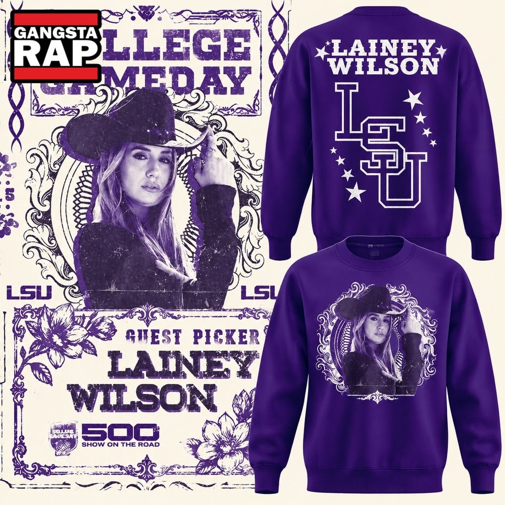 LSU Tigers Football x Lainey Wilson College GameDay 2026 Sweatshirt