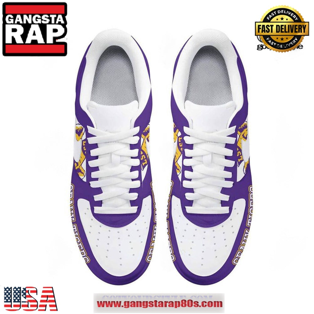 LSU Tigers Geaux Tigers Custom Name Air Force 1 Running Sneakers Shoes