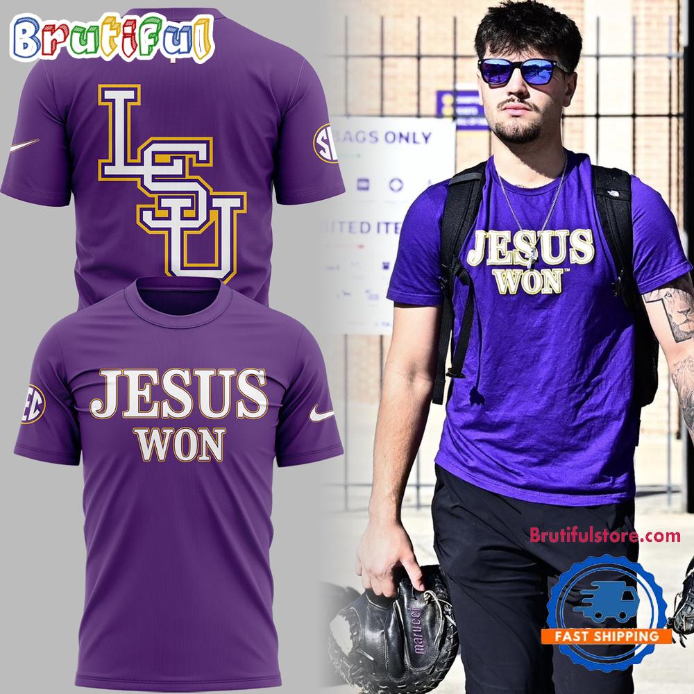LSU Tigers JESUS WON Purple Hoodie T-Shirt