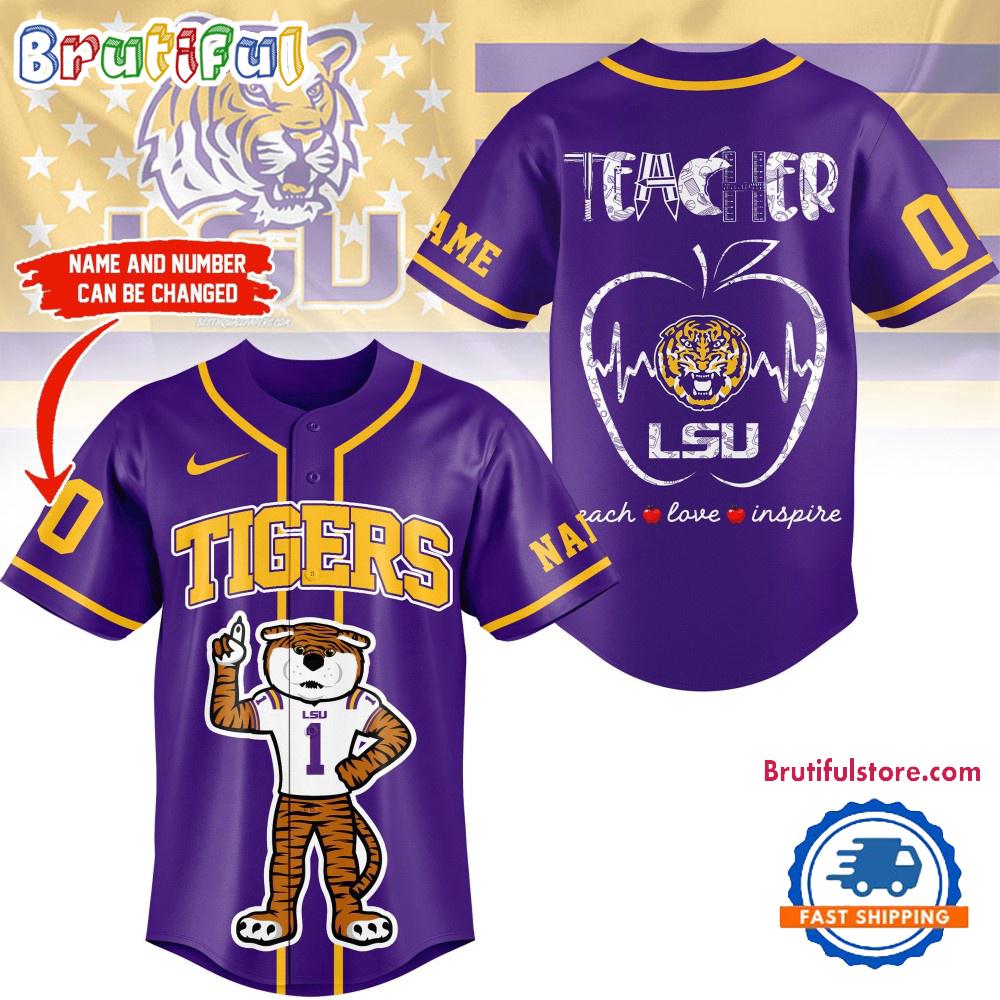 LSU Tigers Mascot Teacher Appreciation Month Baseball Jersey