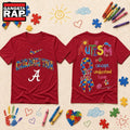 LSU Tigers NCAA Autism Awareness Puzzle Ribbon Hoodie T-Shirt