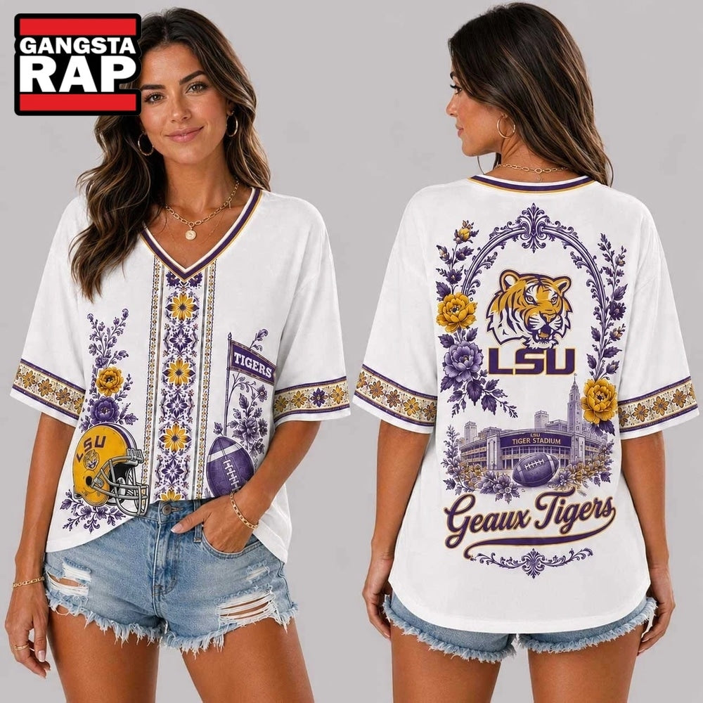 LSU Tigers NCAA Collegiate Pride Collection V Neck T Shirt