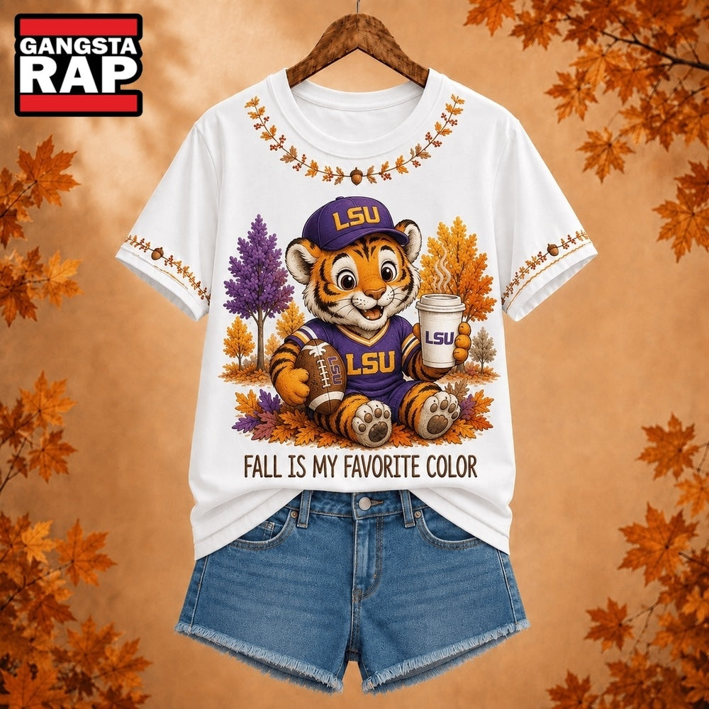 LSU Tigers NCAA Fall Is My Favorite Color Football Unisex 3D Shirt
