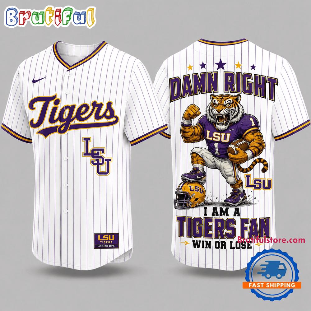 LSU Tigers NCAA Mascot Forever Loyal Fan Baseball Jersey Shirt