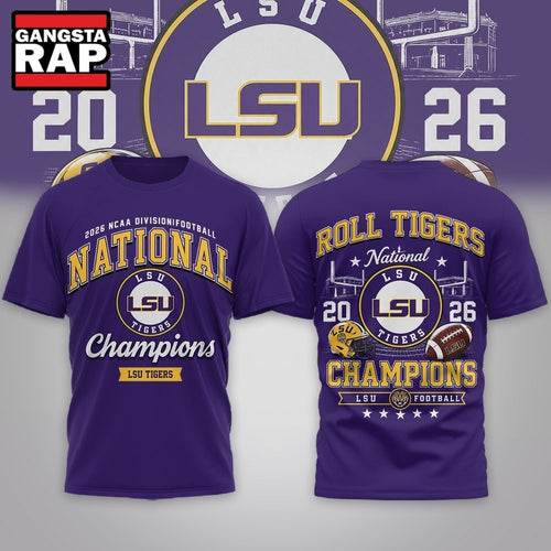 LSU Tigers NCAA Road to Glory 2026 Football Champions 3D Shirt