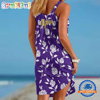 LSU Tigers Rose Pattern Women’s Summer Beach Sling Dress